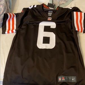 Youth boys Baker Mayfield Jersey on field